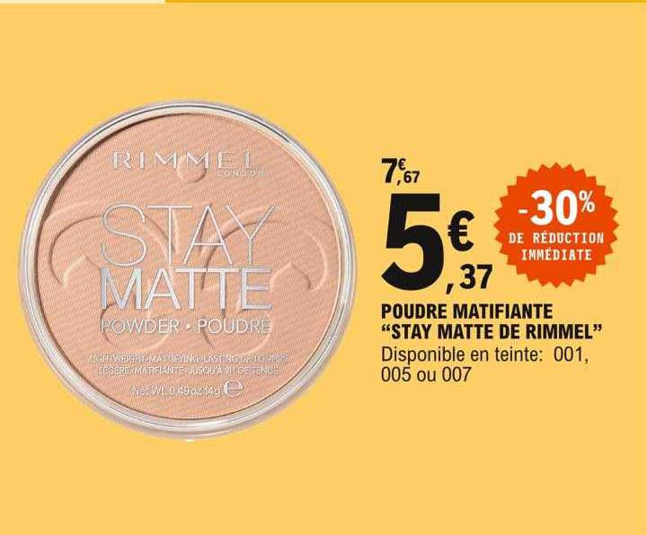 poudre matifiante "stay matte de rimmel"