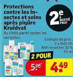 protections contre les insectes et soins après piqûre kruidvat