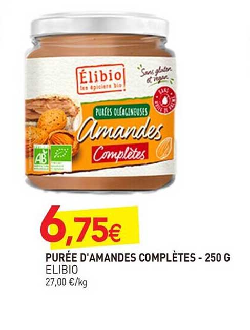 purée d'amandes complètes élibio