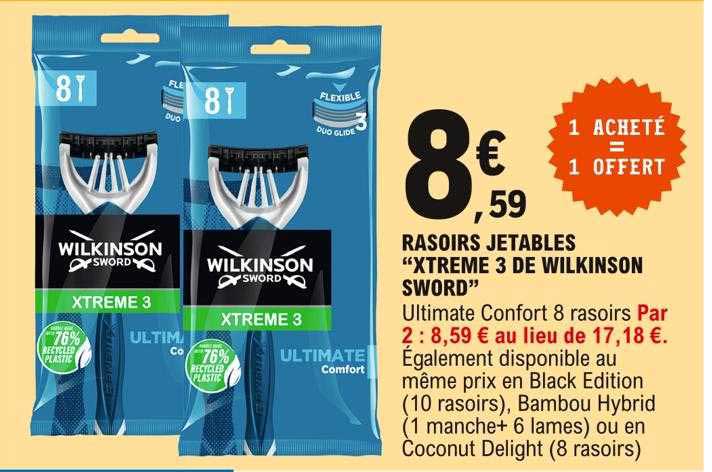 rasoirs jetables "xtreme 3 de wilkinson sword"