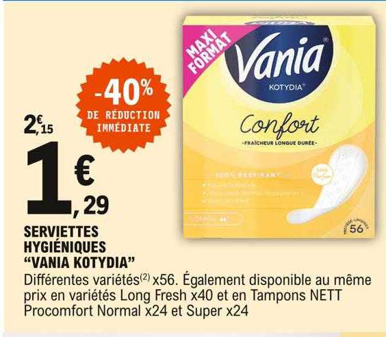serviettes hygiéniques "vania kotydia"