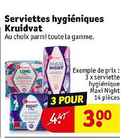 serviettes hygiéniques kruidvat