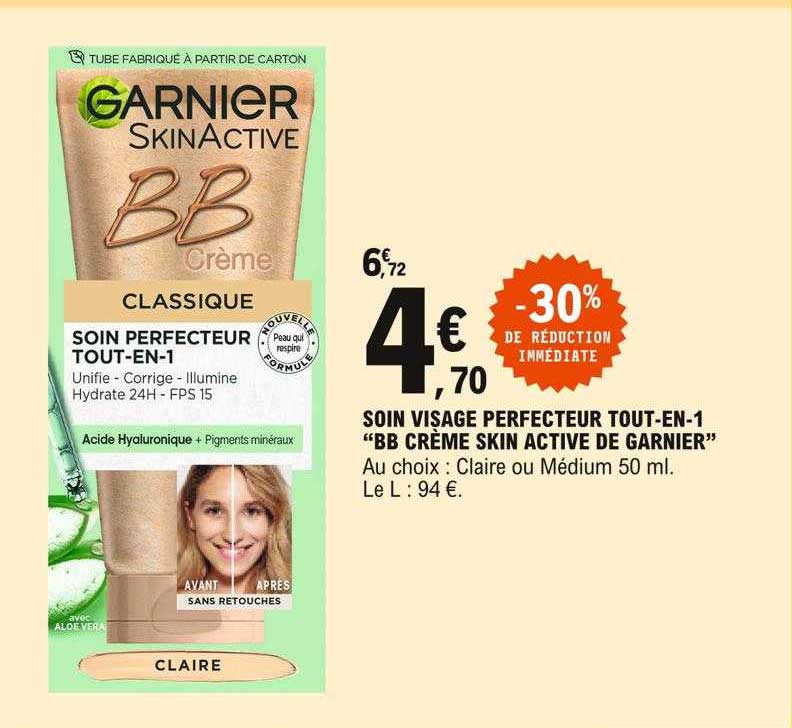 soin visage perfecteur tout-en-1 "bb crème skin active de garnier"