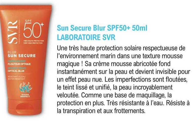 sun secure blur spf50+ 50ml laboratoire svr