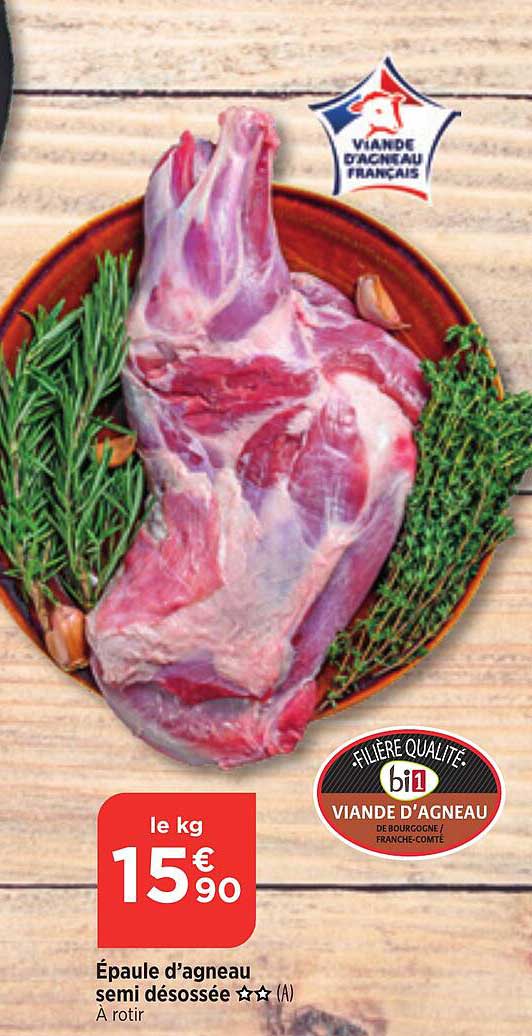 épaule d'agneau semi désossée**