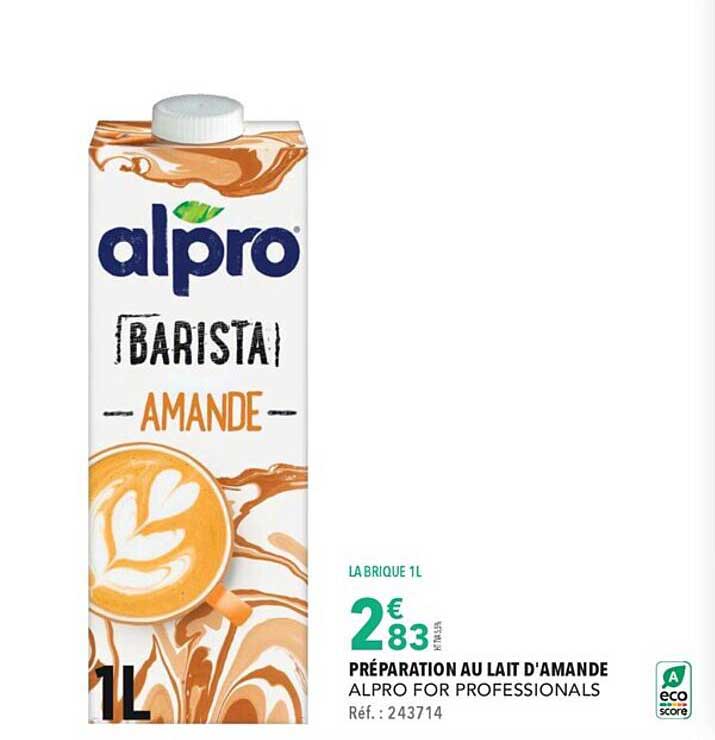 préparation au lait d'amande alpro for professionals