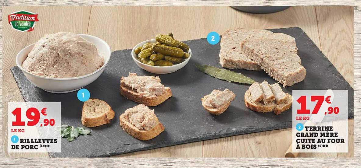 rillettes des porc, terrine grand mère cuite au four à bois