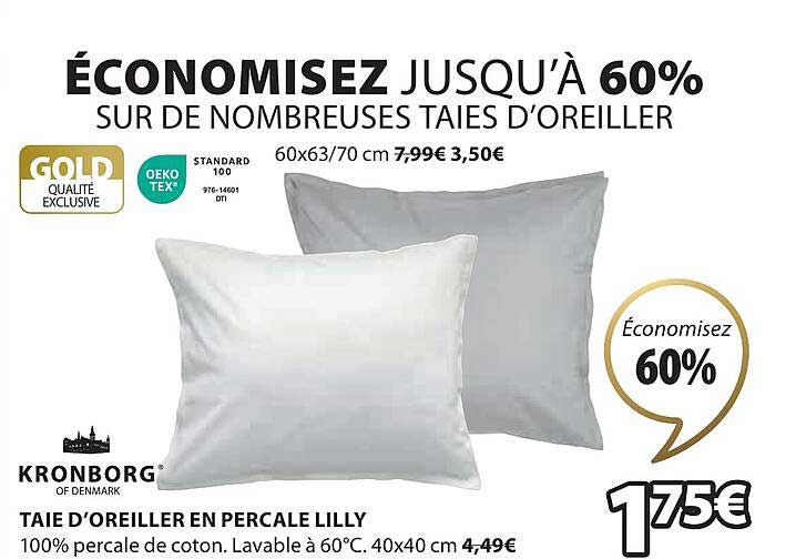 taie d'oreiller en percale lilly kronborg