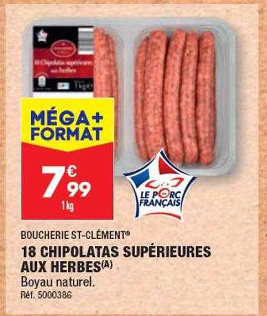 18 Chipolatas Supérieures Aux Herbes Boucherie St-clément