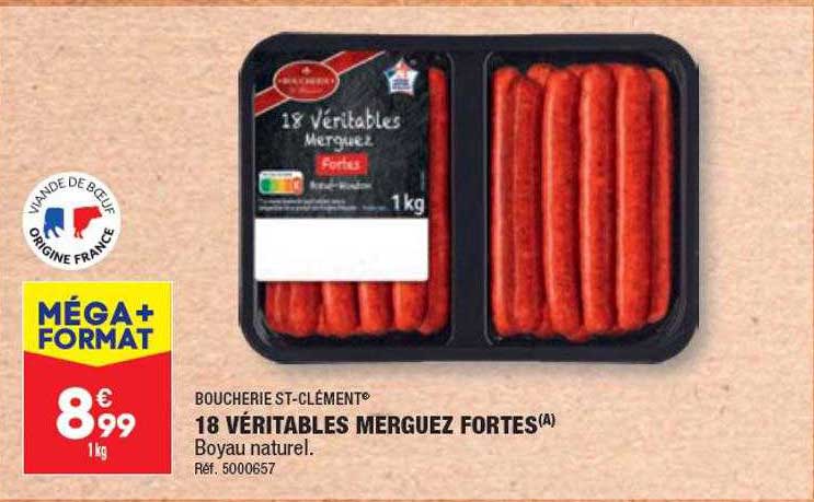 18 véritables merguez fortes boucherie st-clément