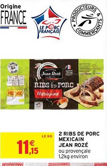 2 ribs de porc mexicain jean rozé