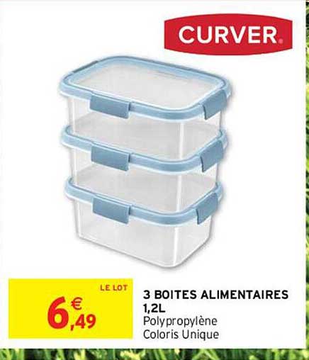 3 boîtes alimentaires 1,2l