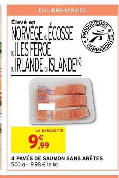 4 pavés de saumon sans arêtes