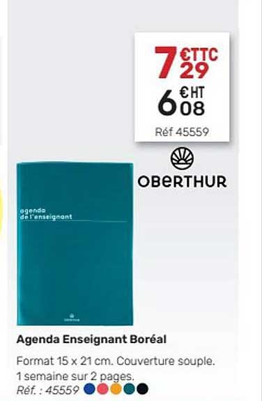 agenda enseignant boréal oberthur