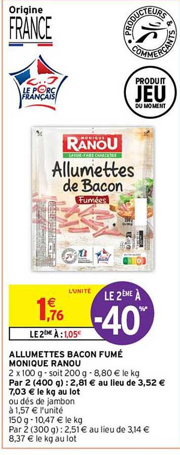 allumettes bacon fumé monique ranou