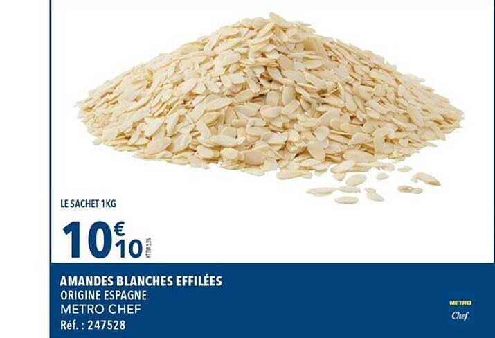 amandes blanches effilées metro chef