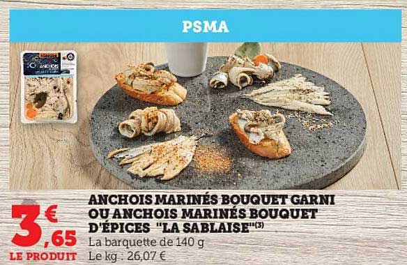 anchois marinés bouquet garni ou anchois marinés bouquet d'épices "la sablaise"