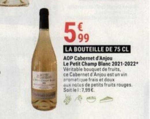 aop cabernet d'anjou le petit champ blanc 2021-2022