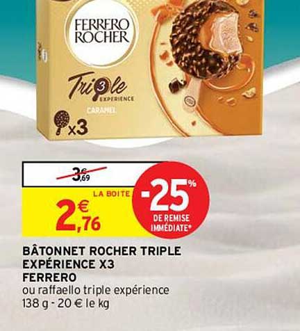 bâtonnet rocher triple expérience x3 ferrero