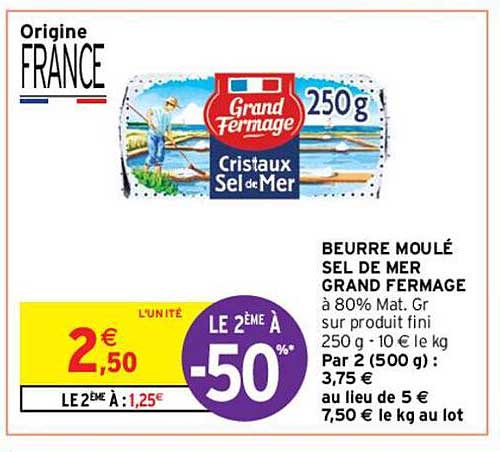 beurre moulé sel de mer grand fermage