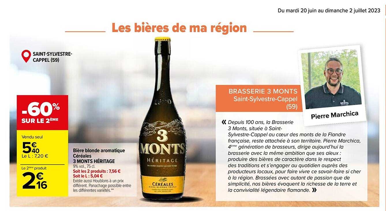 bière blonde aromatique céréales 3 monts héritage