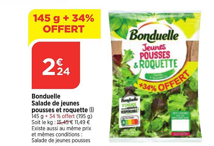 bonduelle salade de jeunes pousses et roquette