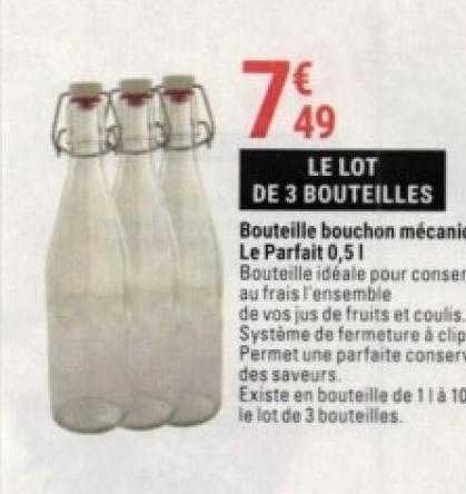 bouteille bouchon mécanique le parfait 0,5l