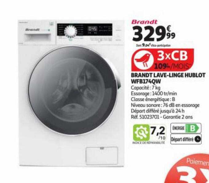 brandt lave-linge hublot wfb174qw