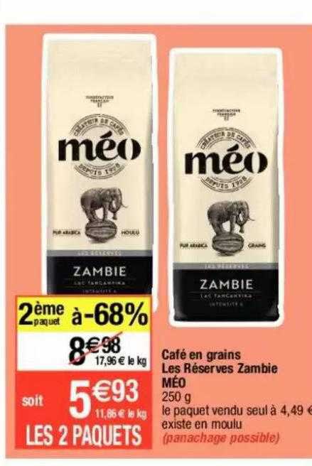 café en grains les réserves zambie méo