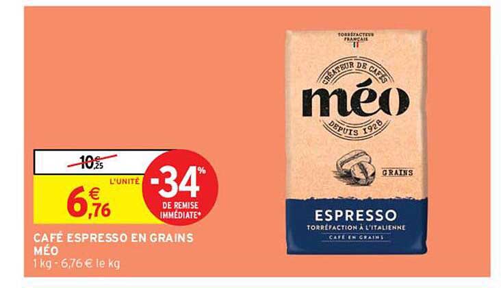 Café Espresso En Grains Méo