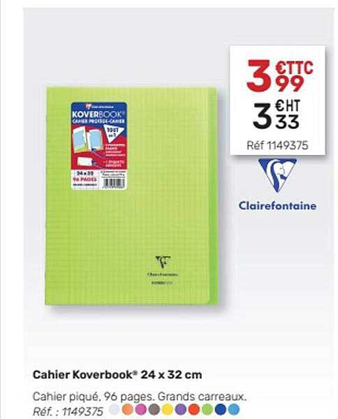 cahier koverbook 24x32 cm clairefontaine