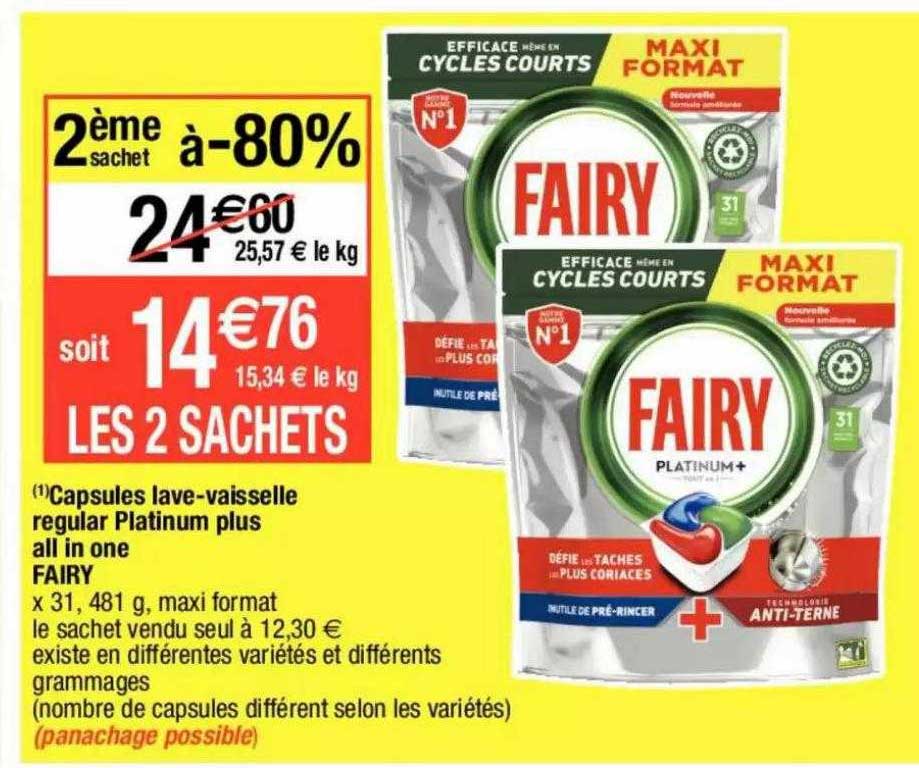 capsules lave-vaisselle regular platinum plus all in one fairy