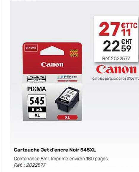 cartouche jet d'encre noir 545xl canon
