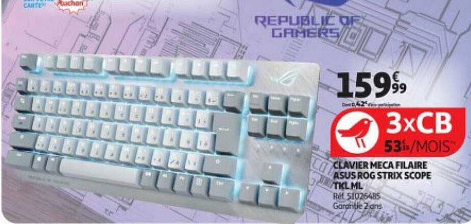 Clavier Meca Filaire Asus Rog Strix Scope Tkl Ml