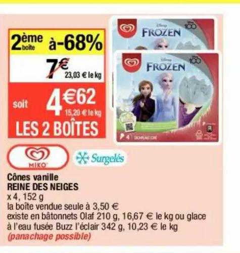 cônes vanille reine des neiges