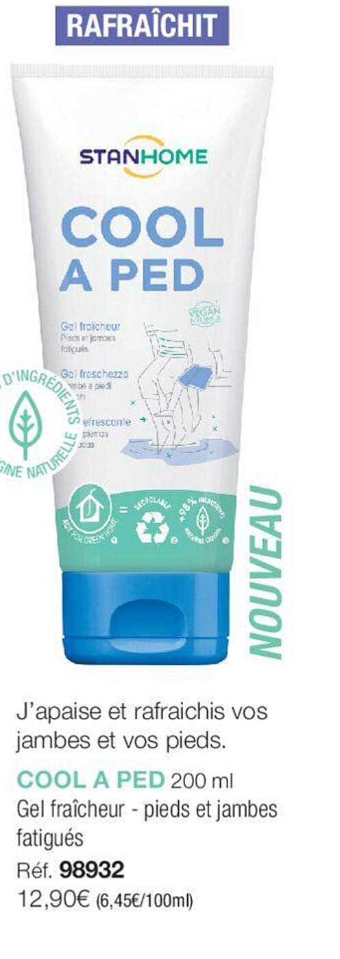cool a ped gel fraîcheur pieds et jambes fatigués