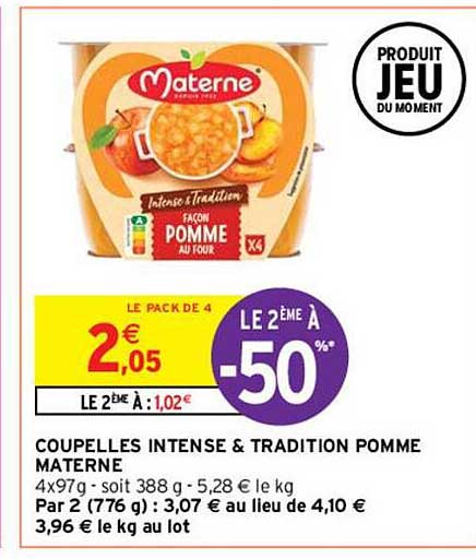 Coupelles Intense & Tradition Pomme Materne