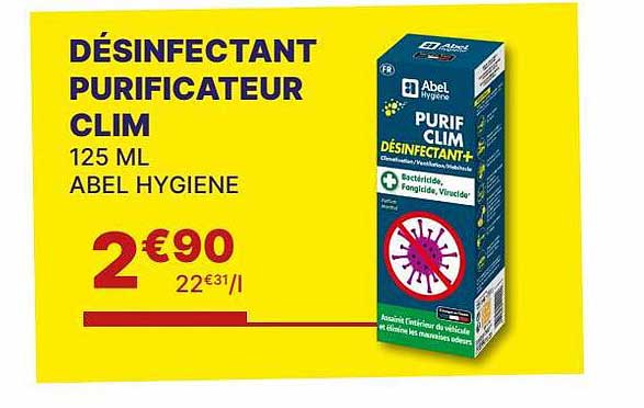 désinfectant purificateur clim