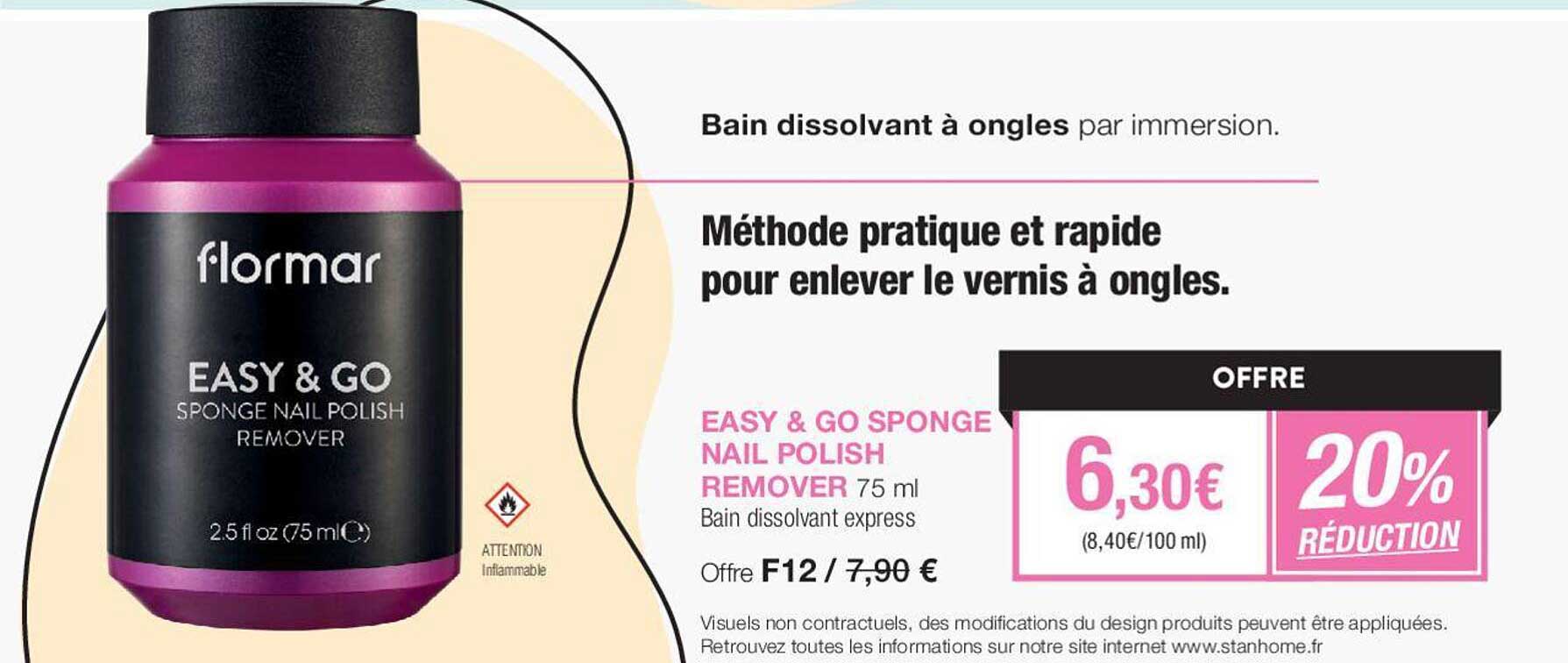 Easy & Go Sponge Nail Polish Remover Bain Dissolvant Express