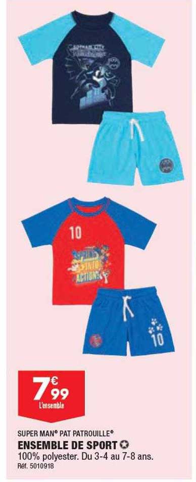 ensemble de sport super man pat patrouille