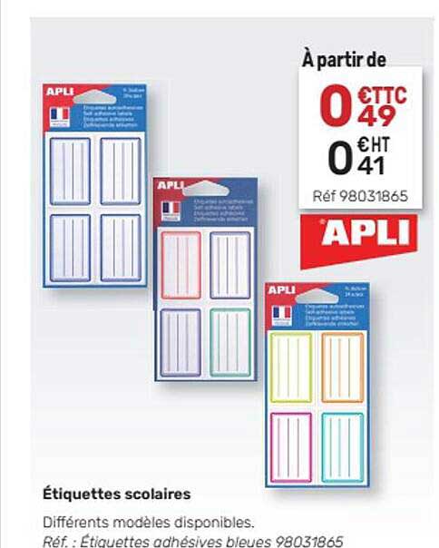 étiquettes Scolaires