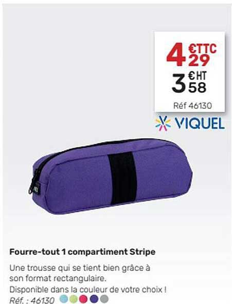 fourre-tout 1 compartiment stripe viquel