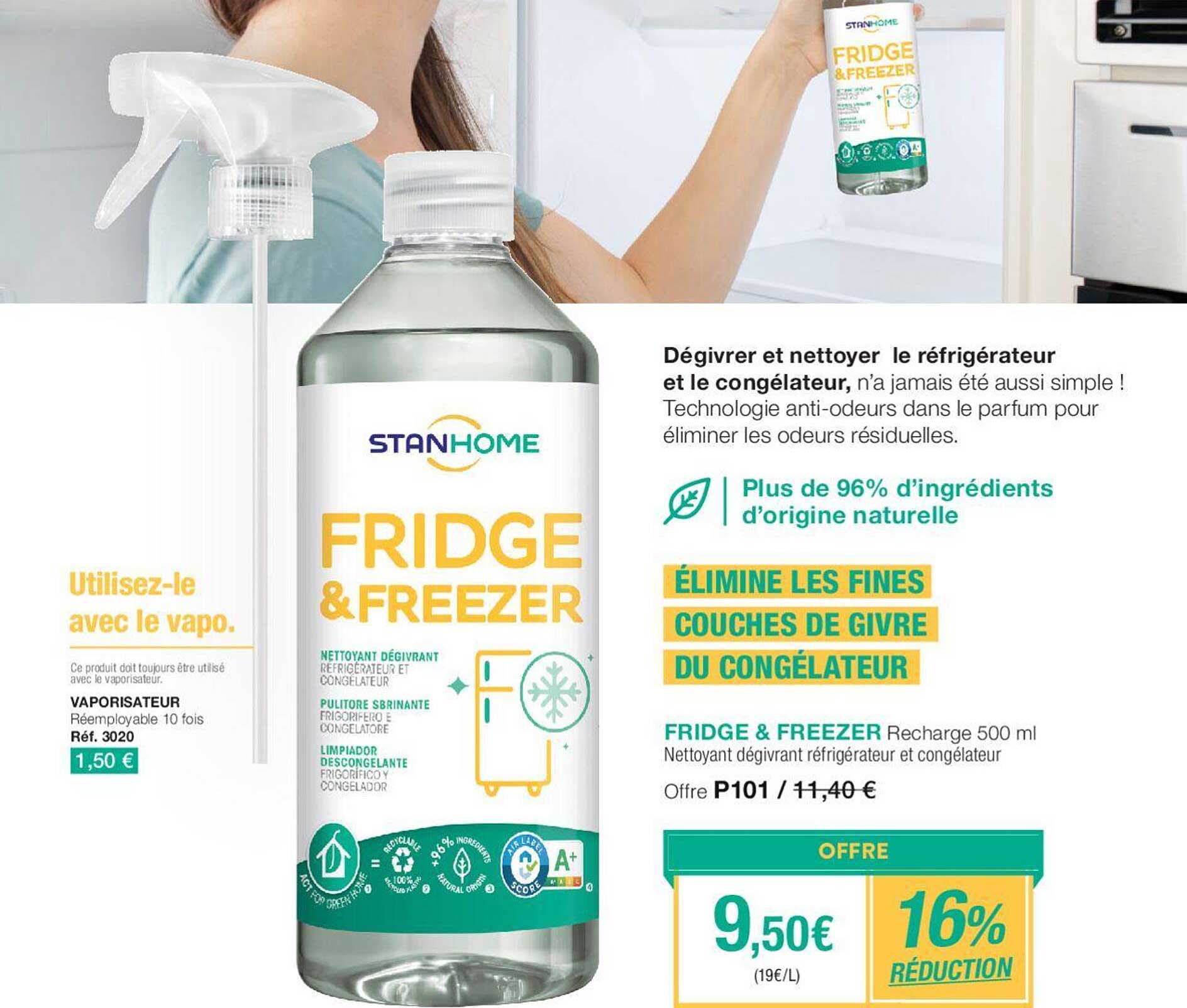 fridge & freezer recharge nettoyant dégivrant réfrigerateur et congélateur