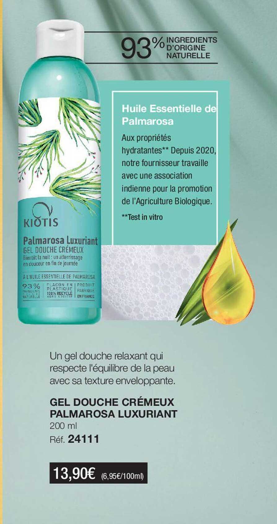 gel douche crémeux palmarosa luxuriant