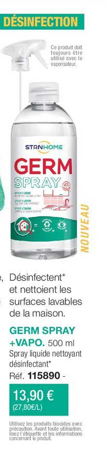 germ spray + vapo spray liquide nettoyant désinfectant