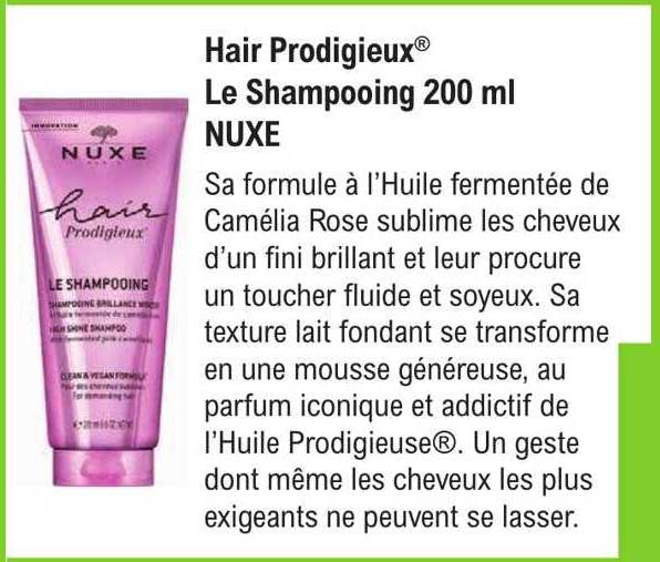 hair prodigieux le shampooing 200ml nuxe