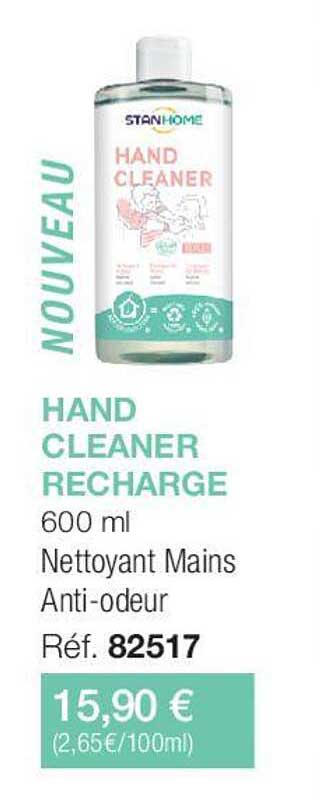 hand cleaner recharge 600ml nettoyant mains anti-odeur