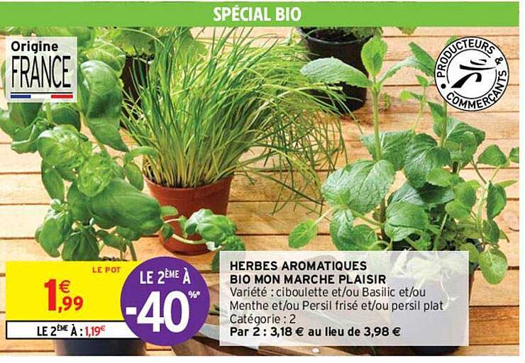 Herbes Aromatiques Bio Mon Marché Plaisir