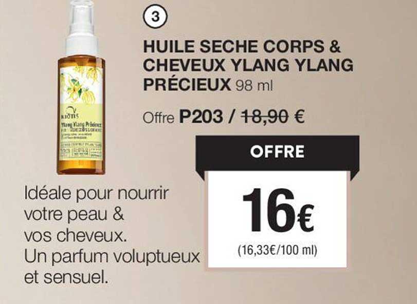 huile seche corps & cheveux yland ylang précieux
