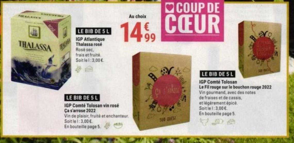 igp atlantique thalassa rosé, igp comté tolosan vin rosé ça s'arrose 2022, igp comté tolosan le fil rouge sur le bouchon rouge 2022